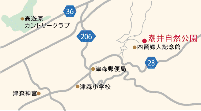 潮井自然公園周辺の地図