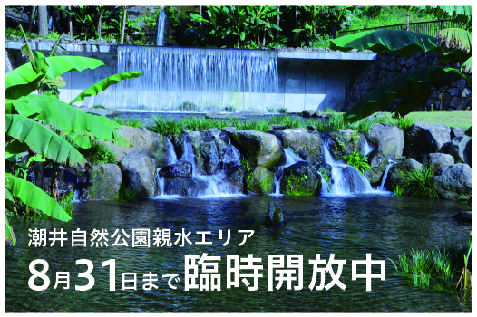 潮井自然公園親水エリア8月31日まで臨時開放中