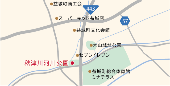 秋津川河川公園周辺の地図