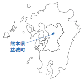 九州地図　益城町の位置