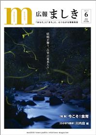 6月号表紙　ホタル舞う畑中川