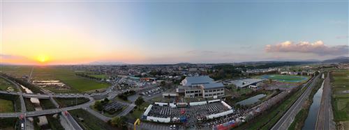 益城町総合運動公園上空からの写真