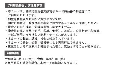 電子カード商品券（裏面）